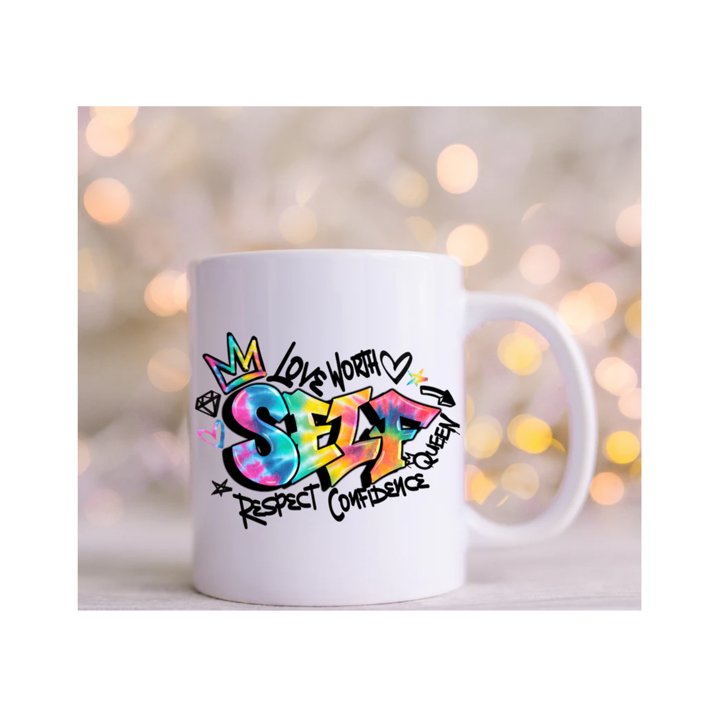 Self Love Worth Graffiti Mug